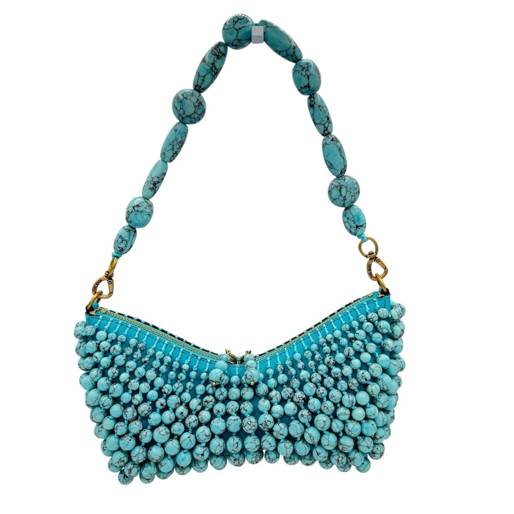 NEW Cult Gaia Mercier Mini Shoulder Bag Ibiza Turquoise - Picture 6 of 12